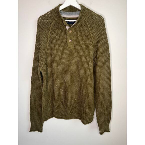 NWT Lucky Brand Nep 1/4 Mock Neck Rib Knit Sweater Olive Night Men's Size Large - Picture 3 of 14